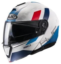 HJC I90 Syrex Helmet -Sena Store hjci90 syrex helmet white blue red